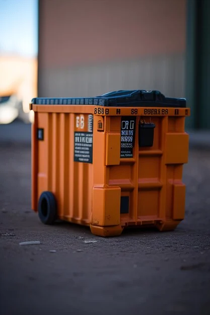 About Us 3 large orange dumpster with number 8 it 783884 267313
